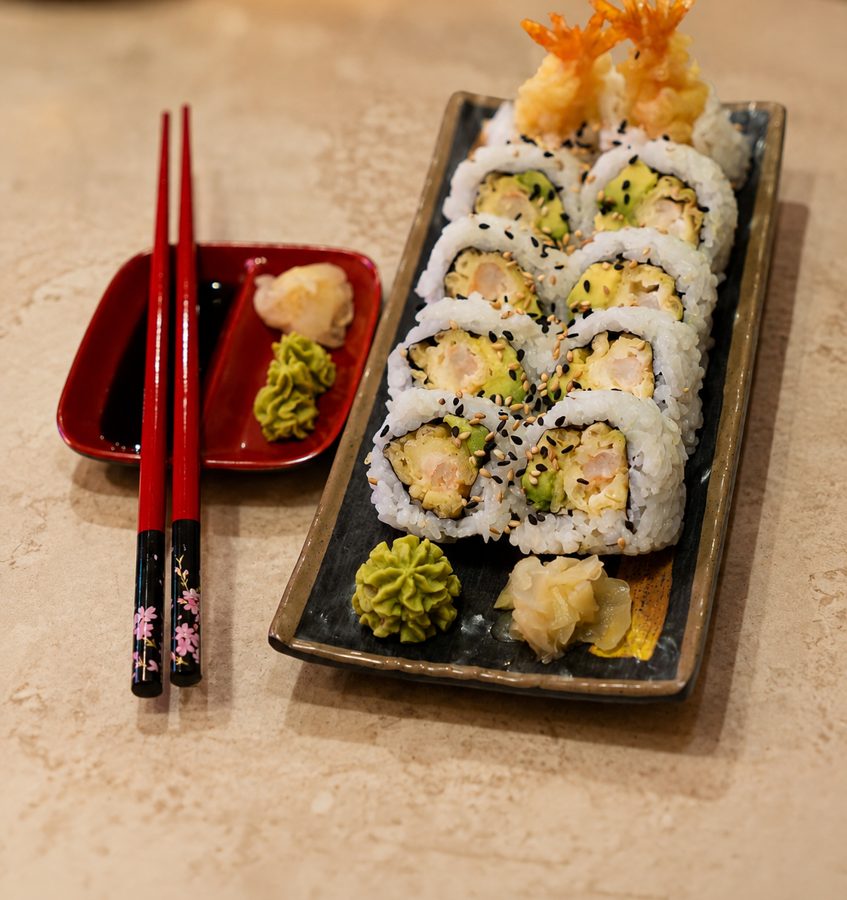 Golden Tempura Shrimp Roll at Road To Burma